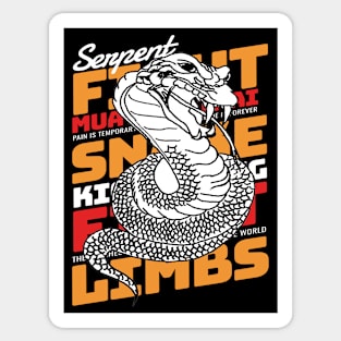 Muay Thai Kickboxing Serpent Tattoo Sticker